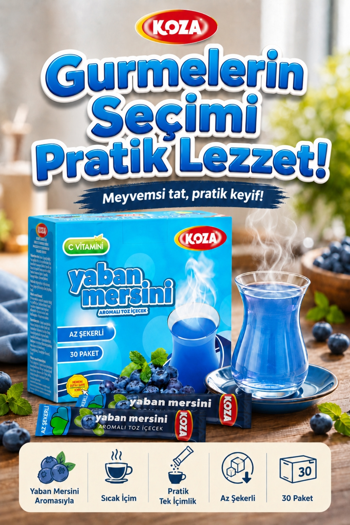 Koza Gurmelerin Seçimi Pratik Lezzet Az Şekerli Yaban Mersini