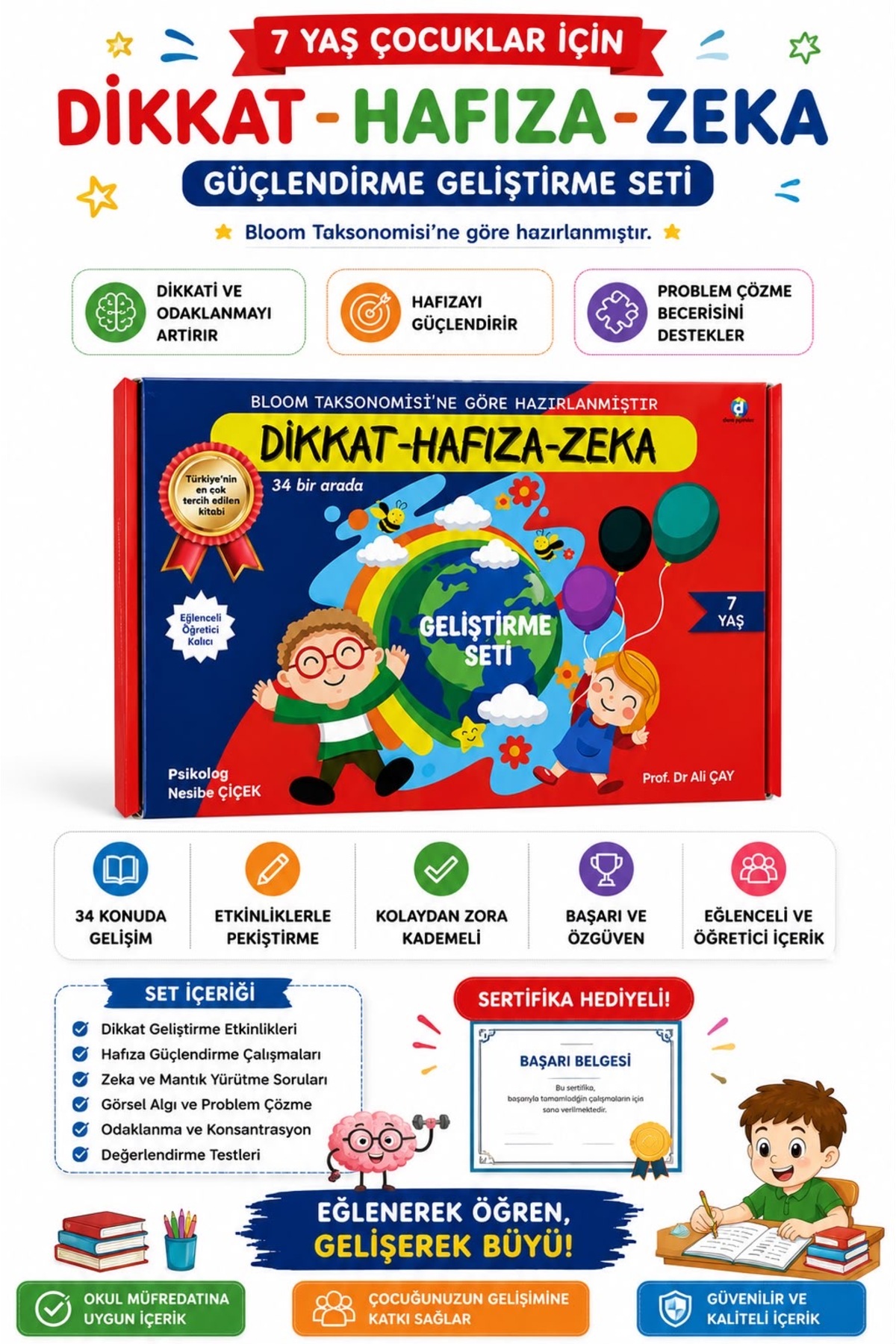 ders yayınları Dikkat Hafıza Zeka Güçlendirme Geliştirme Seti 7
