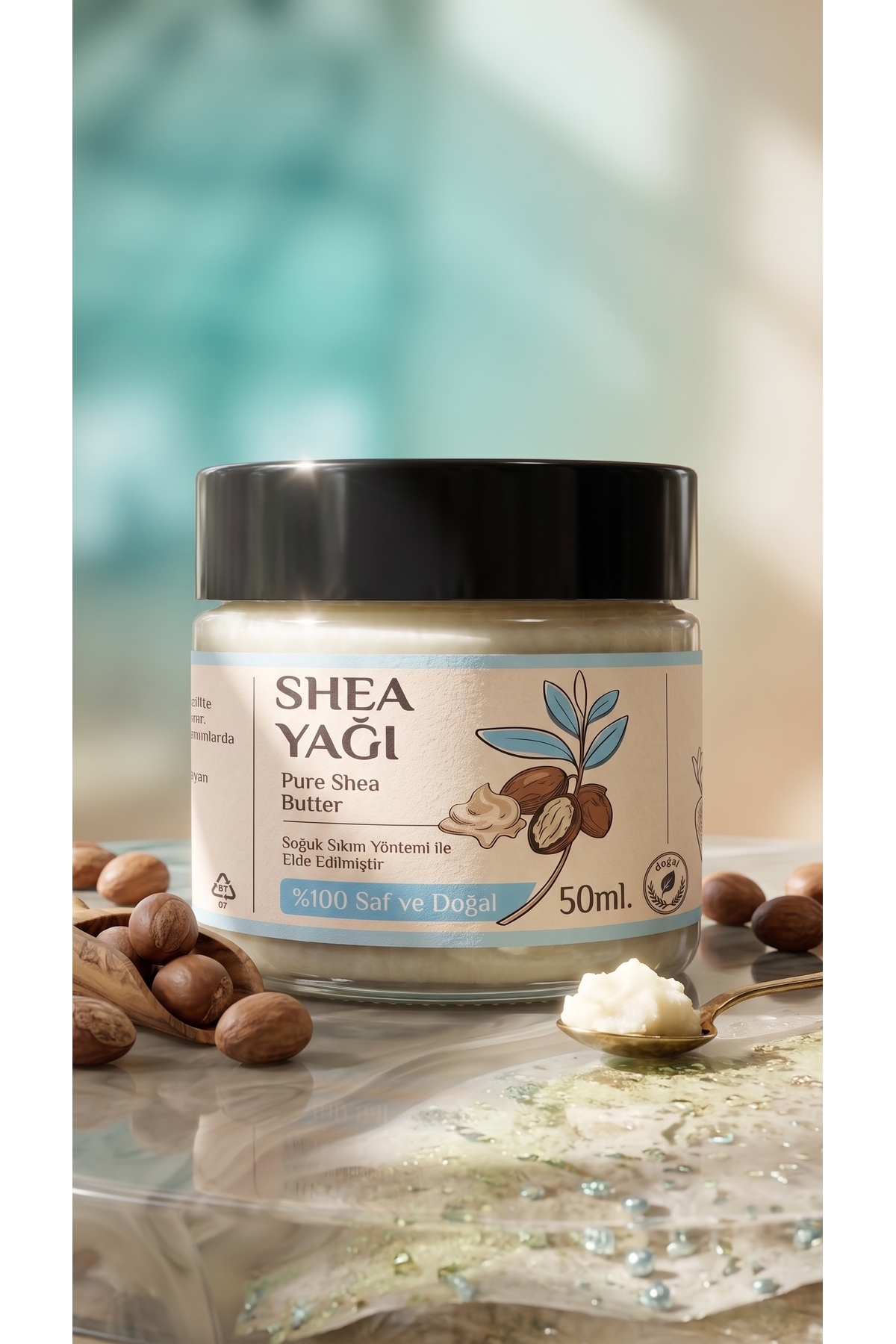 aktarloji 50 ml Shea Butter Yağı / %100 Saf / Yoğun Nemlendirici / Çatlak ve Cilt Bakım Yağ / Soğuk Sıkım — 50-ml-shea-butter