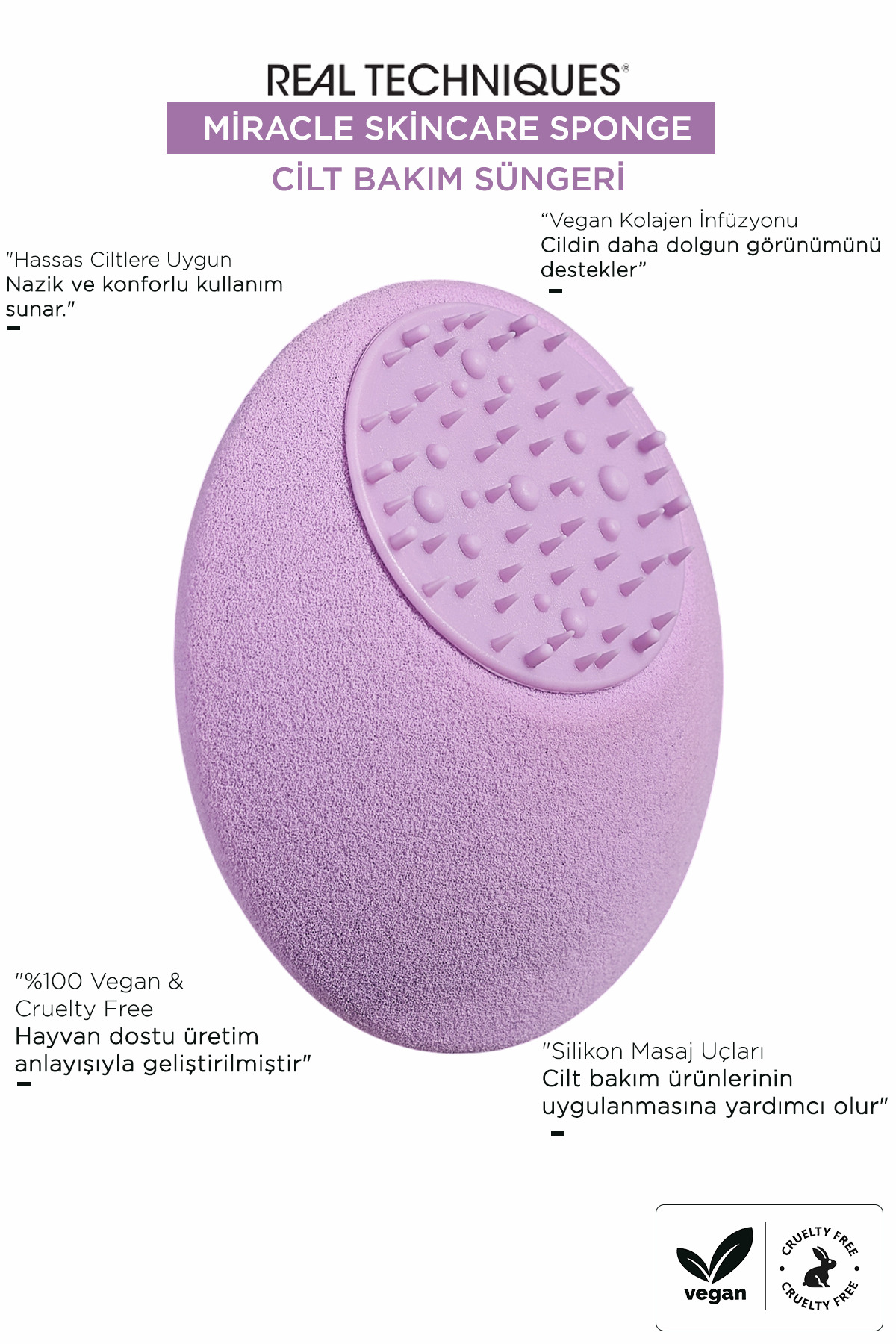 Rt-4223 Sponge Plus Cilt Bakım Süngeri — بنفش RT-4223 — تصویر 2 از 2
