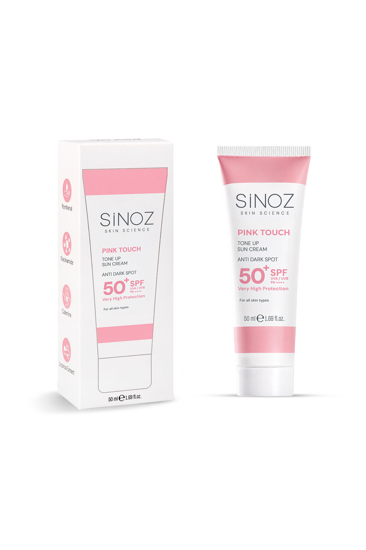 کرم ضد آفتاب روشن کننده صورت پینک تاچ با SPF50+ و PA++++ مناسب برای انواع پوست، 50 میلی لیتر — ST9423 — تصویر 6 از 8