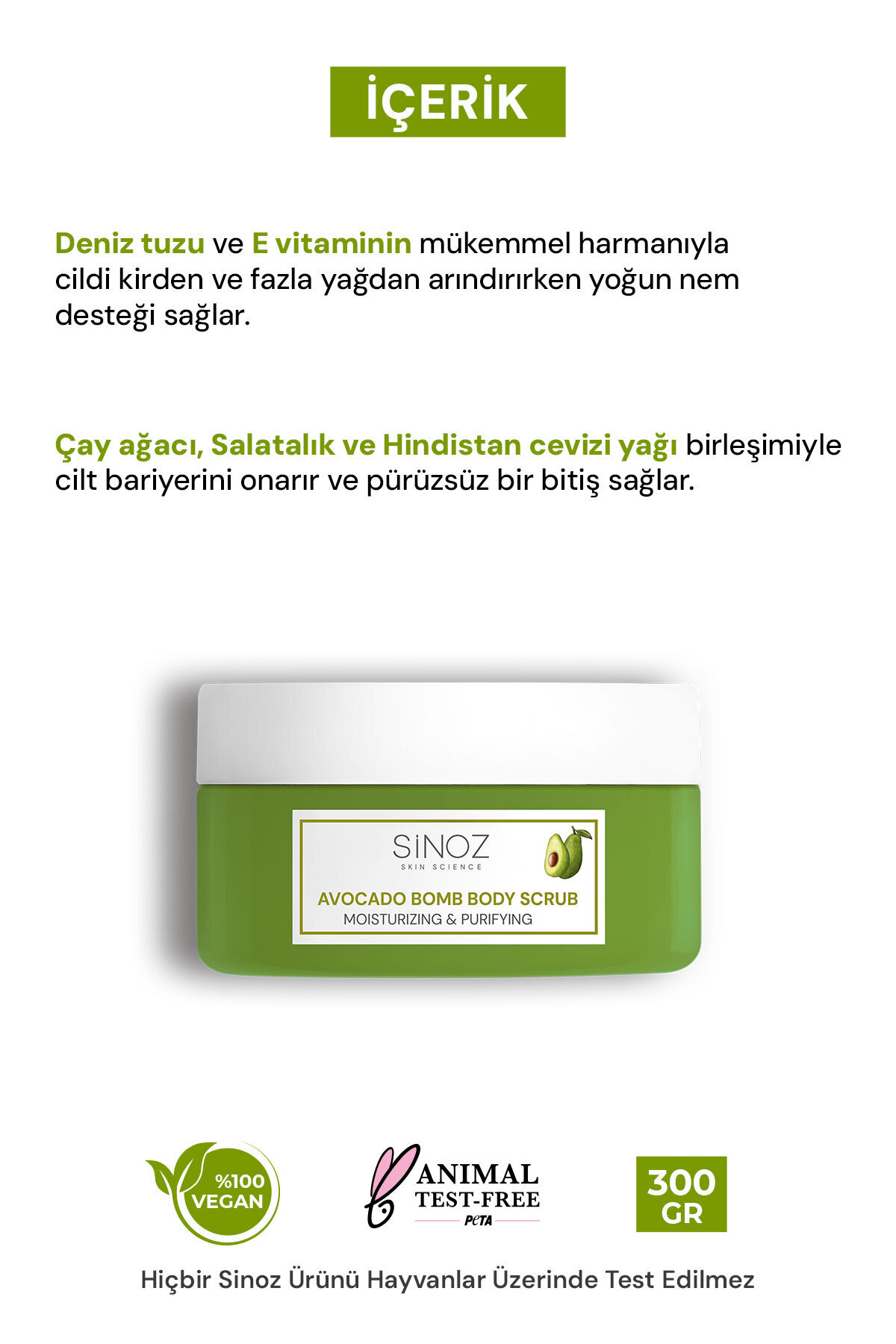 Avokado Bomb Nemlendirici ve Arındırıcı Vücut Peelingi 300 gr — 10.11.19.016.300.10 — تصویر 3 از 6