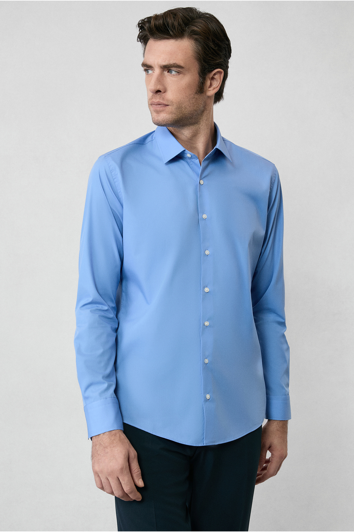 Kiğılı Uzun Kol Slim Fit Non Iron Ütü Gerektirmeyen Pamuklu Klasik Gömlek görsel 7