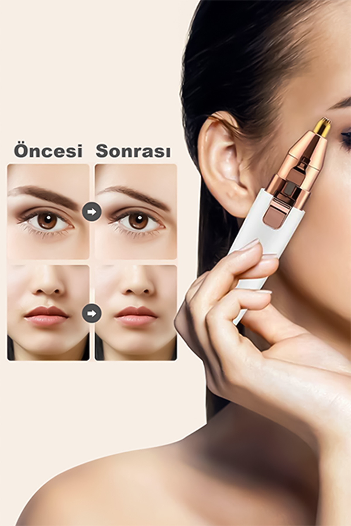  دستگاه اصلاح موی صورت LED قابل شارژ و بی‌نقص دو سر برای رفع موهای ابرو، سبیل و سایر انواع زائد — رنگارنگ dpepilatr  — تصویر 8 از 8