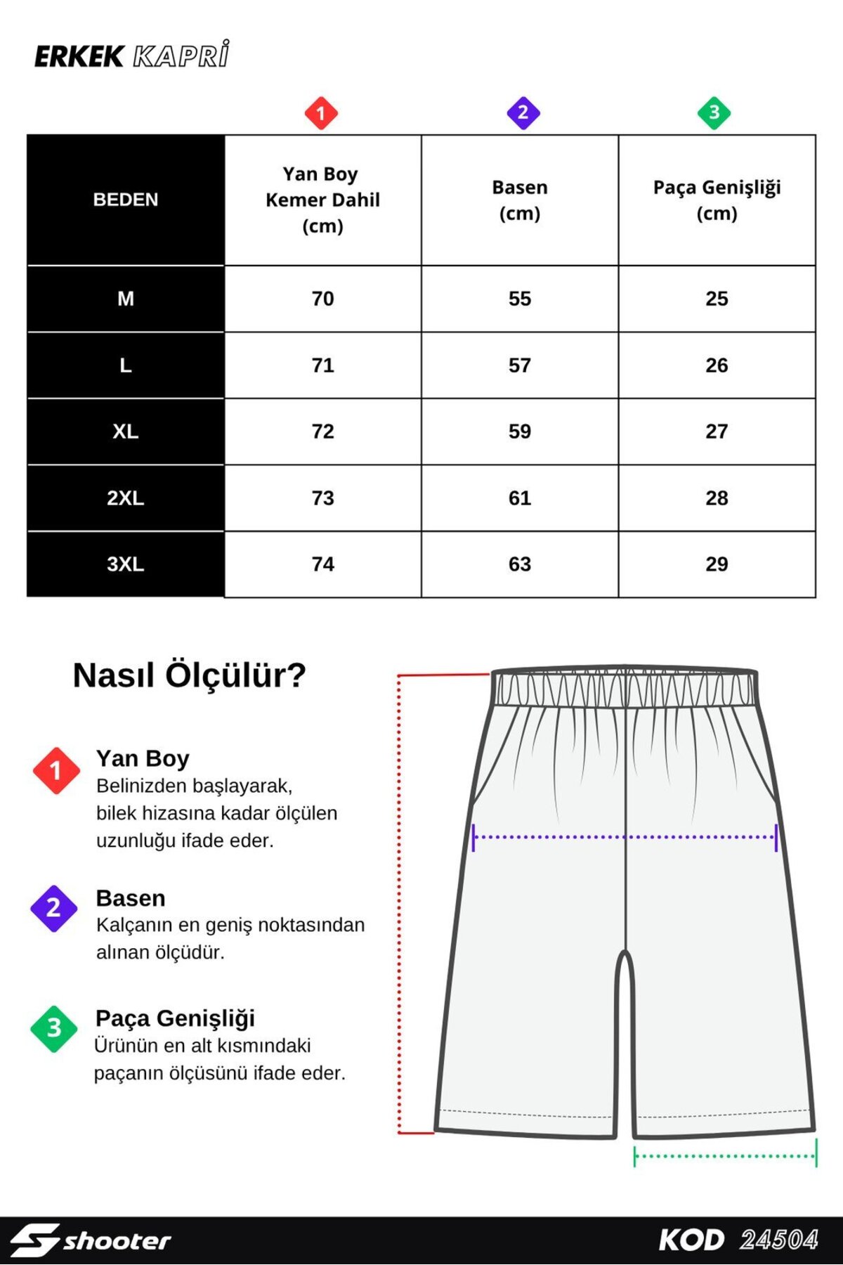 Shooter Sportswear Lacivert Erkek Yazlık Kapri Rahat Kalıp Yan Cepli Beli Ayarlanabilir Lastikli Nakış Detaylı görsel 4