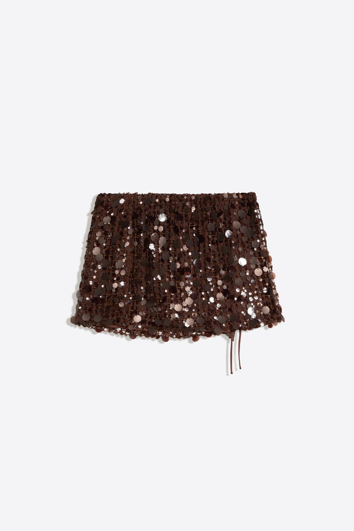 Sequinned mini skirt