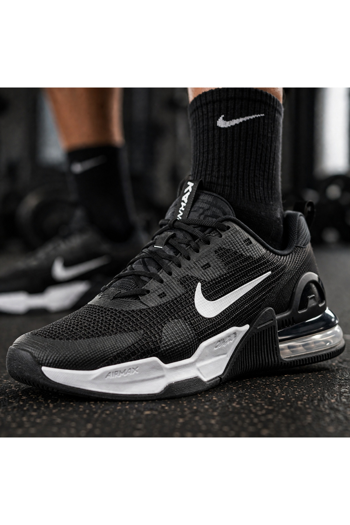 Nike Air Max Alpha Trainer 5 Erkek Siyah Beyaz Günlük Antrenman ve Koşu Ayakkabısı