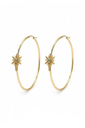 Mimoza Accessories Yıldız Figürlü Altın Renk Halka Küpe