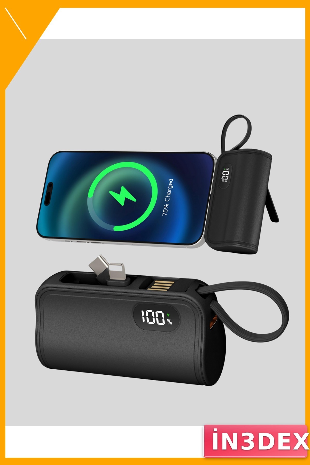 2000mAh Hızlı Şarj Cep Powerbank LED Göstergeli