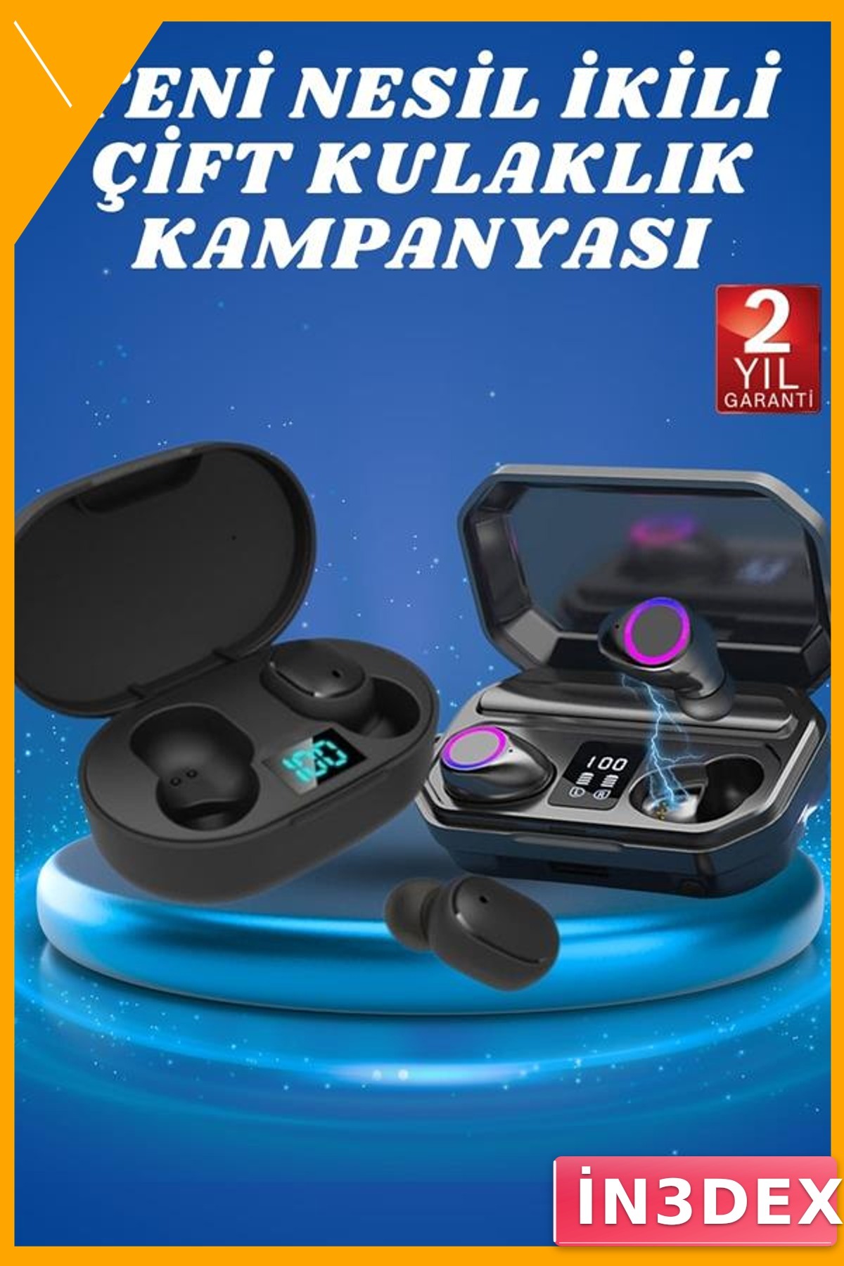 Kulak İçi Bluetooth Kulaklık Dokunmatik Kontrol Mikrofonlu Siyah