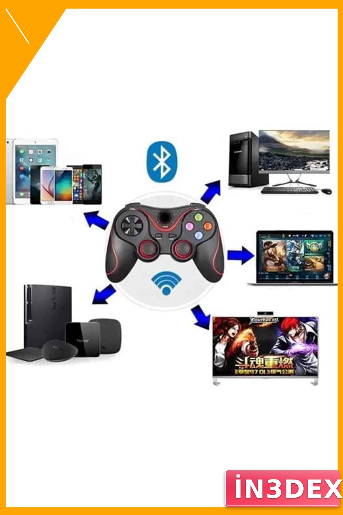 Bluetooth Gamepad Telefon Tutuculu Oyun Kolu Android Uyumlu