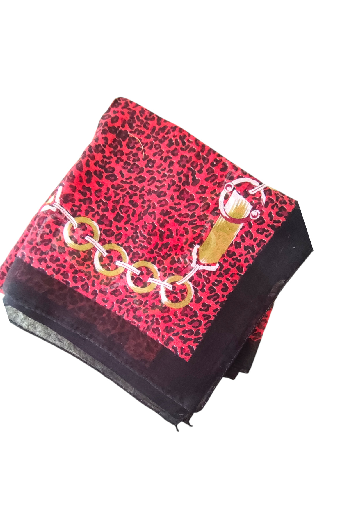 ZİNCİR LEOPAR DESEN KIRMIZI