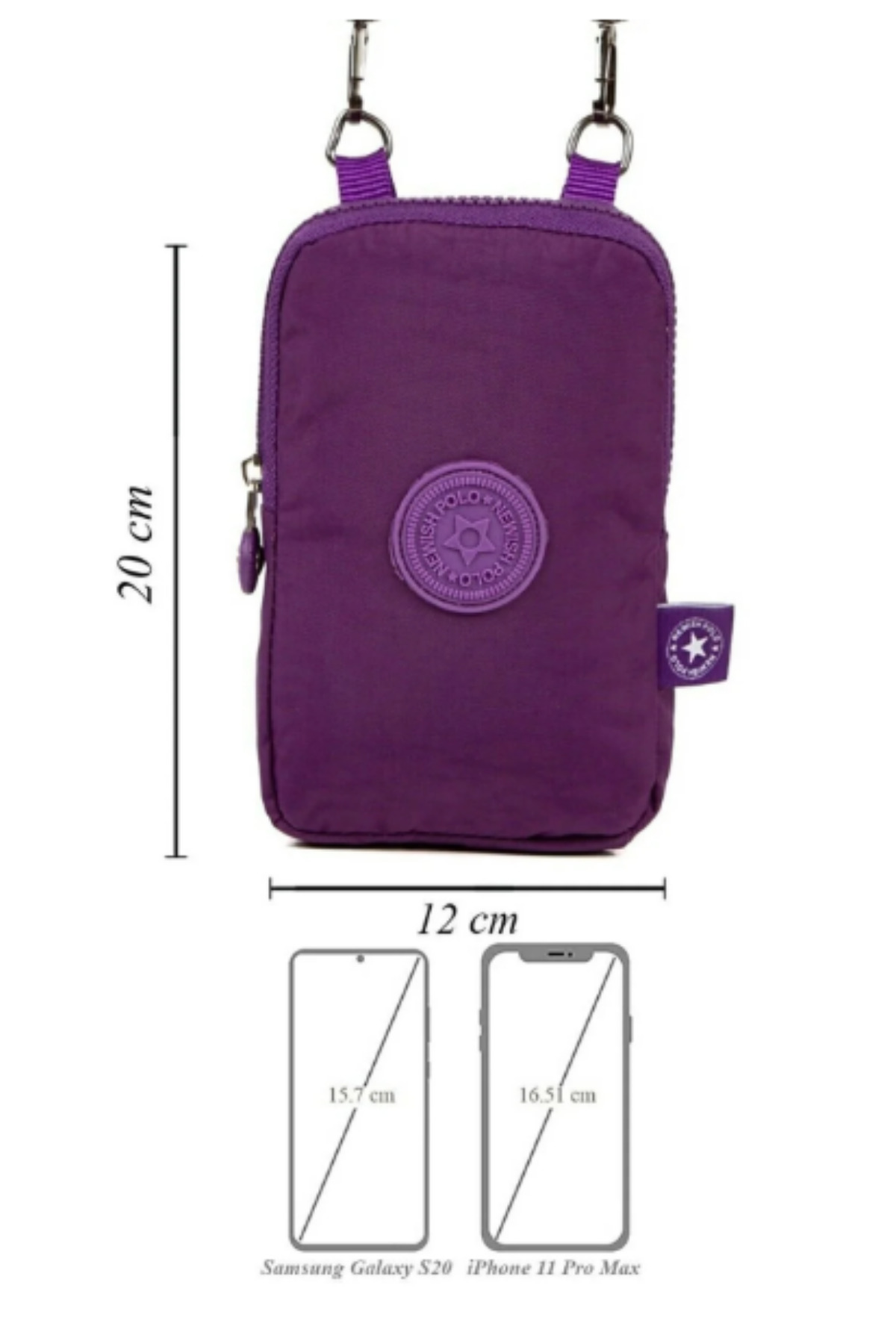 Newish Polo 2'li Kadın Su Geçirmez Mini Telefon Cüzdan Ve Pasaport Boyun Askılı Çapraz Omuz Çanta görsel 4