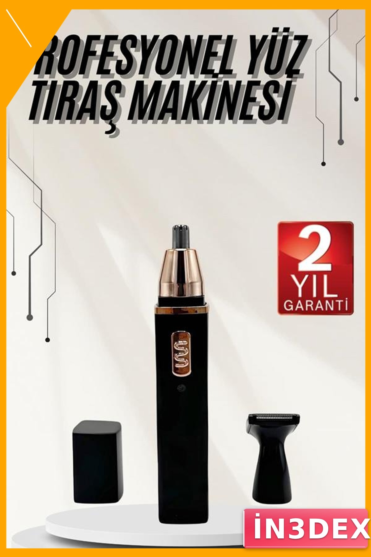Şarjlı Kulak Burun Tıraş Makinesi 3 Başlıklı Taşınabilir