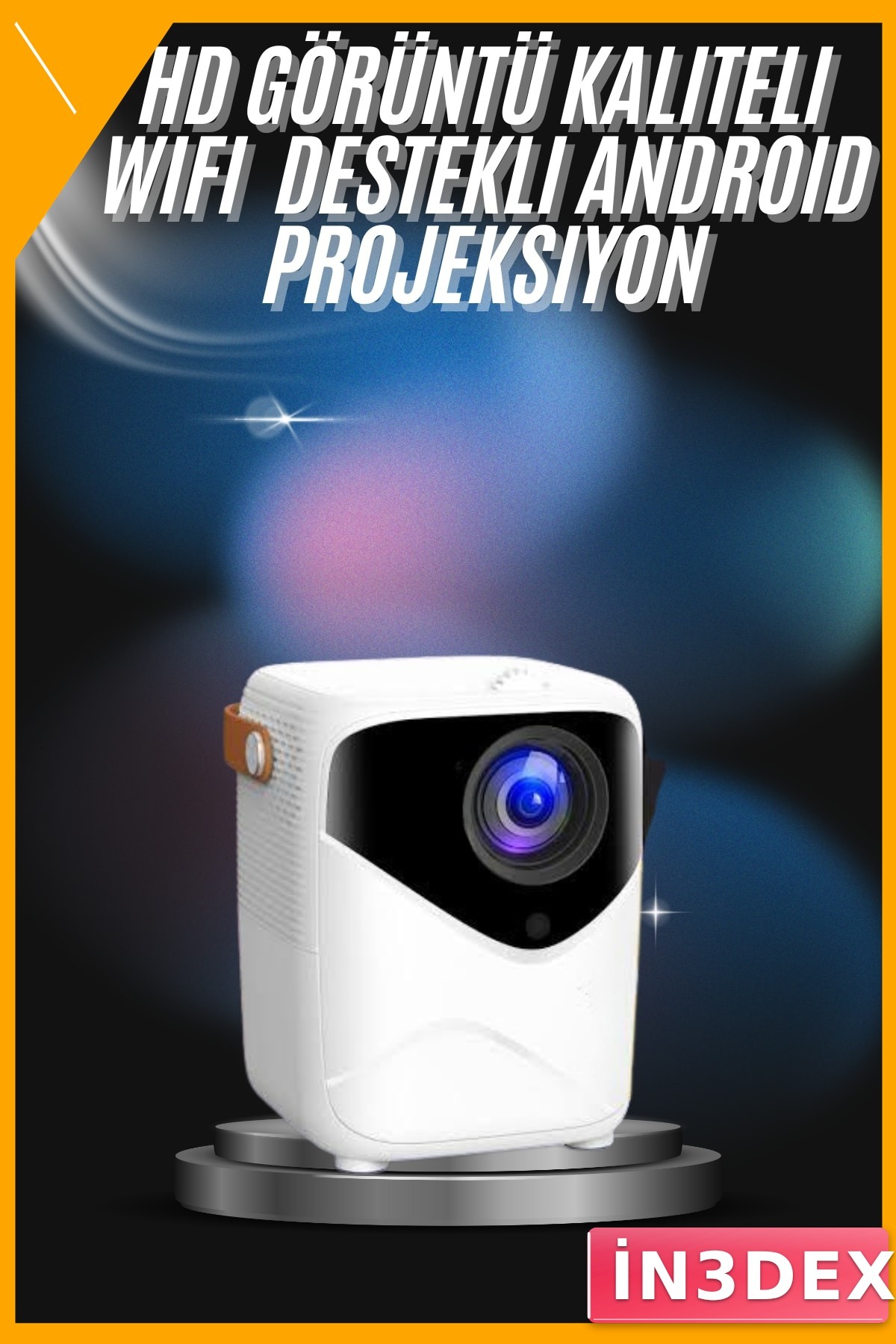 Mini Android Projektör 1920x1080 Bluetooth Taşınabilir 50 inç