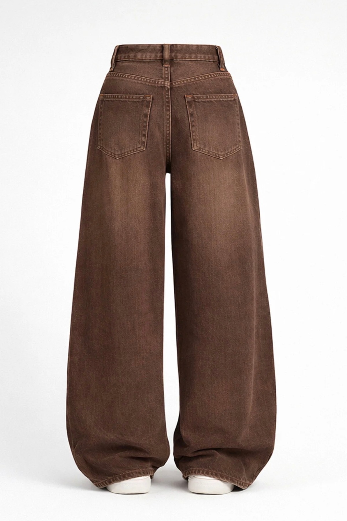 komera  Kadın kahve rengi Baggy 3449_s04 yüksek bel jean pantolon - Görsel 2