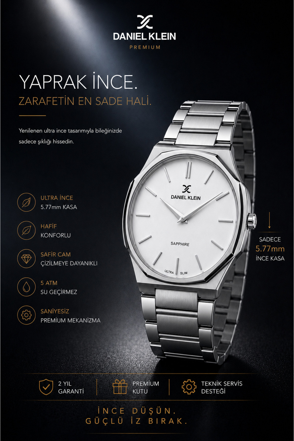GIFT THIN LEAF CASE SAPPHIRE GLASS STEEL STRAP MENS WRIST WATCH 5ATM WATERPROOF 2YR GUARANTEED FATHER 'S DAY GIFT VALENTINE 'S DAY GIFT