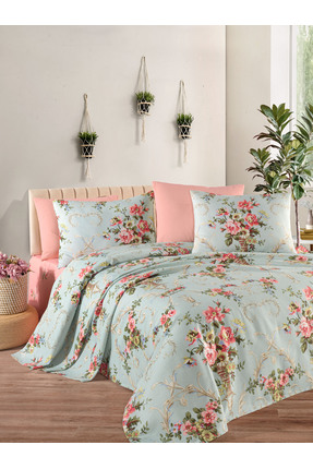 Rebeka Home Collection Rosalie Çift Kişilik Pike Takımı – Vintage Çiçek Desen...