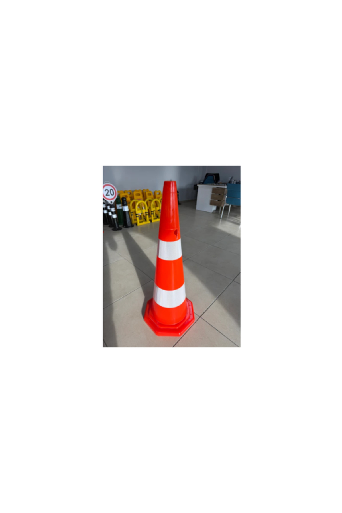 90 cm Pvc Trafik Konisi Çift Reflektifli
