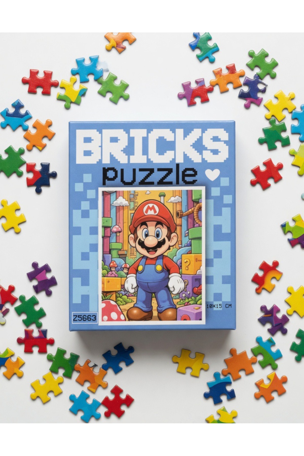 ZUMRANKA Bricks Puzzle 100 Parça Eğitici Mini Puzzle - 10x15 cm
