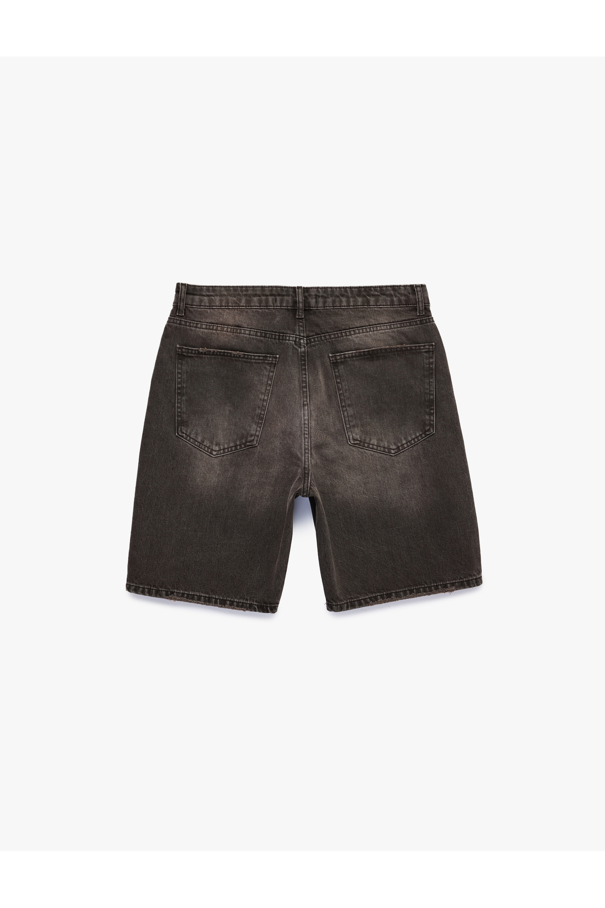 Koton Pamuklu Cepli Normal Bel Straight Fit Bermuda Jean Şort görsel 4