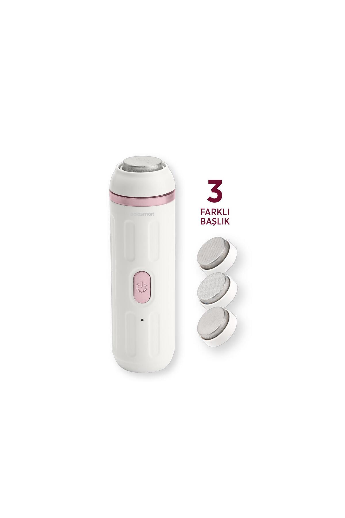 Polosmart PBS818 Şarjlı 2 Modlu 3 Başlıklı Topuk Törpüsü Beyaz - Fiyatı, Yorumları