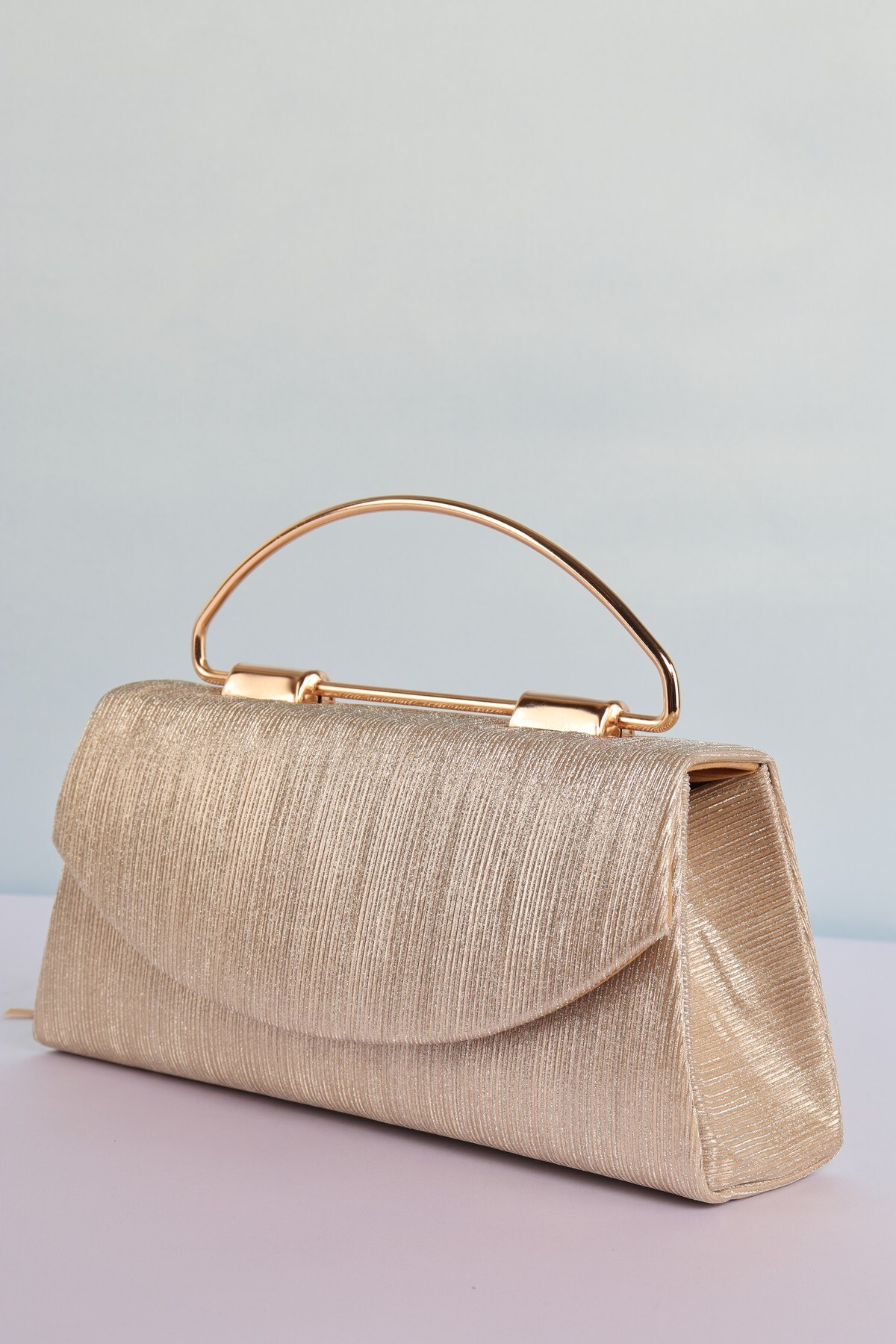 weem bag Elysara EB0423 | SİNDİRELLA BÜYÜK METAL SAPLI ABİYE ÇANTA görsel 3