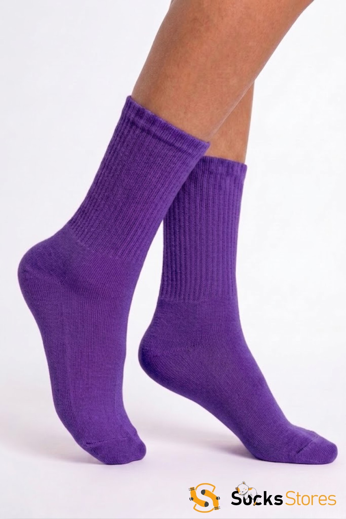 Socks Stores Unisex Pamuklu Mor Renkli Soket Çorap -Tekli Rahat Spor Tenis Çorabı