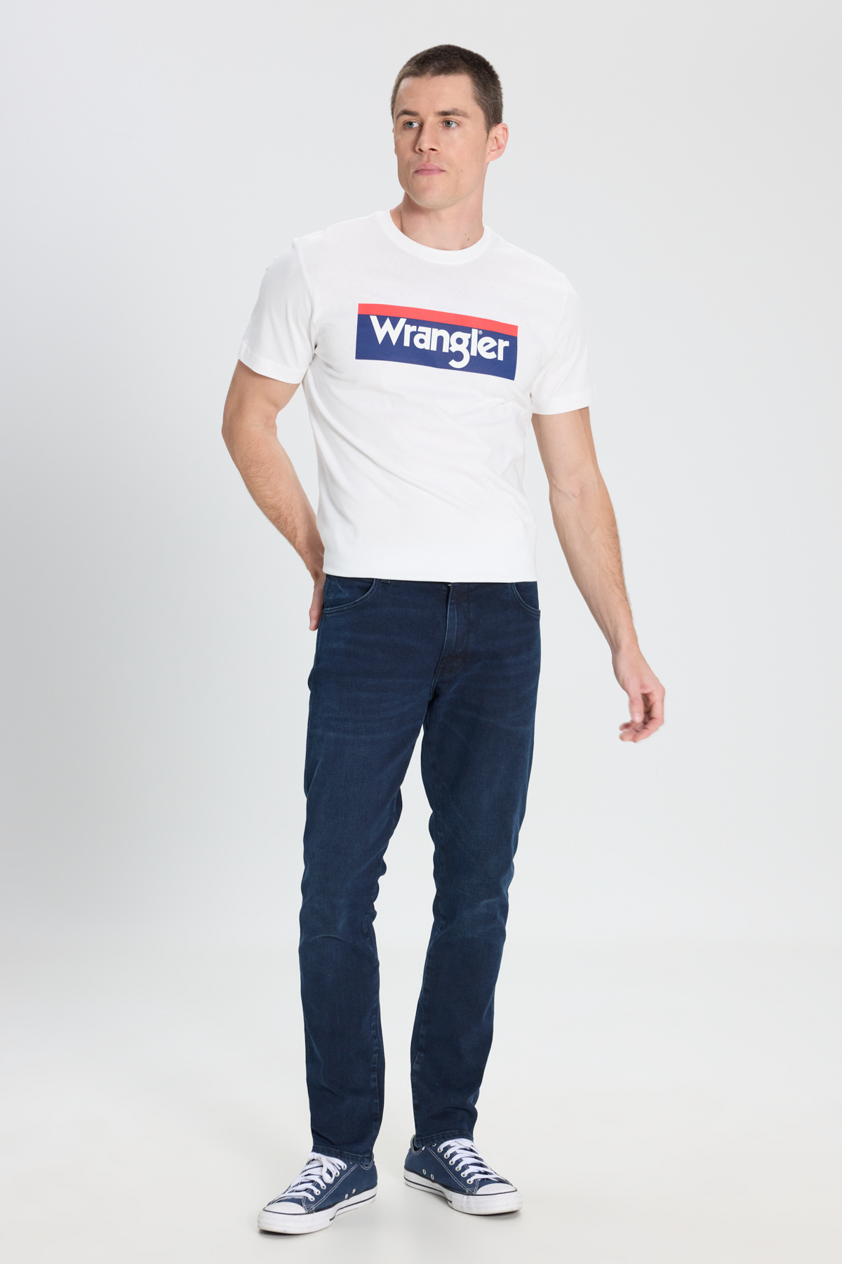 Slim Fit Slim Fit Low Waist Regular Leg Larston Navy Blue Stretch Jean Denim Pants