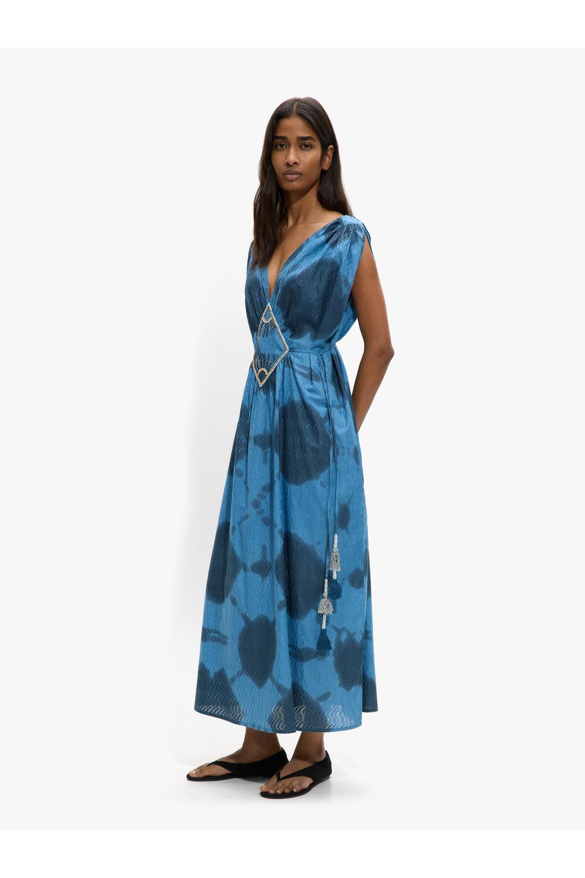 Women's 100% Cotton Long Patterned Dress