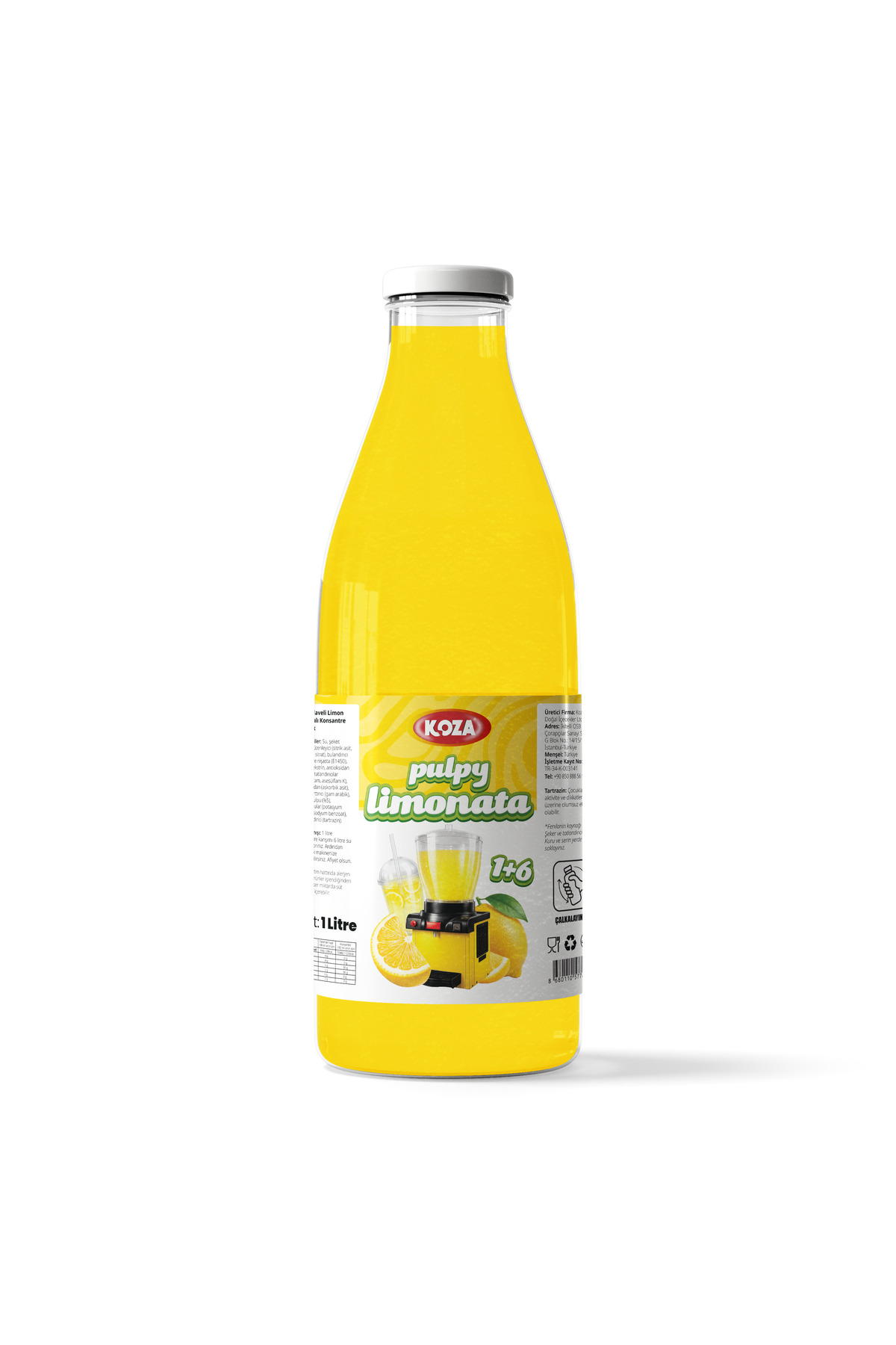 Koza Pulpy Limonata Soğuk Limon Aromalı Şerbetlik Konsantresi (1+6