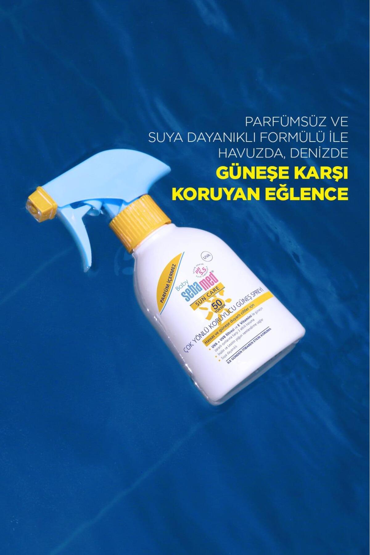 Bebek Güneş Spreyi SPF 50+ 200 ml %98 UVA Korumalı UVB Filtreli Çok Yönlü Koruyucu Parfümsüz Hassas — 4103040053510 — تصویر 6 از 6