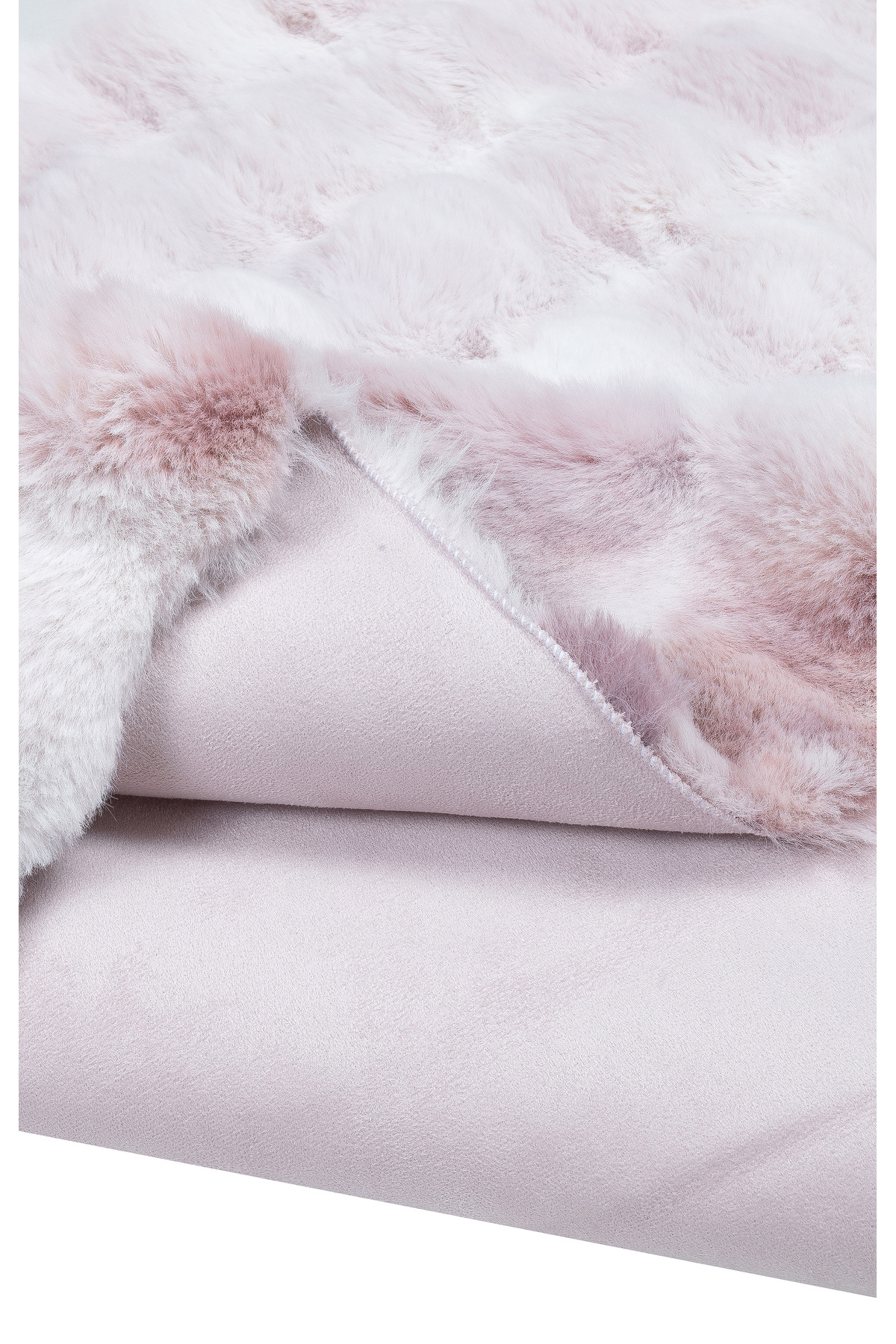 Rabbit Feather Lilac Bubble Post Plush Double Color Imported Suede Base Rug