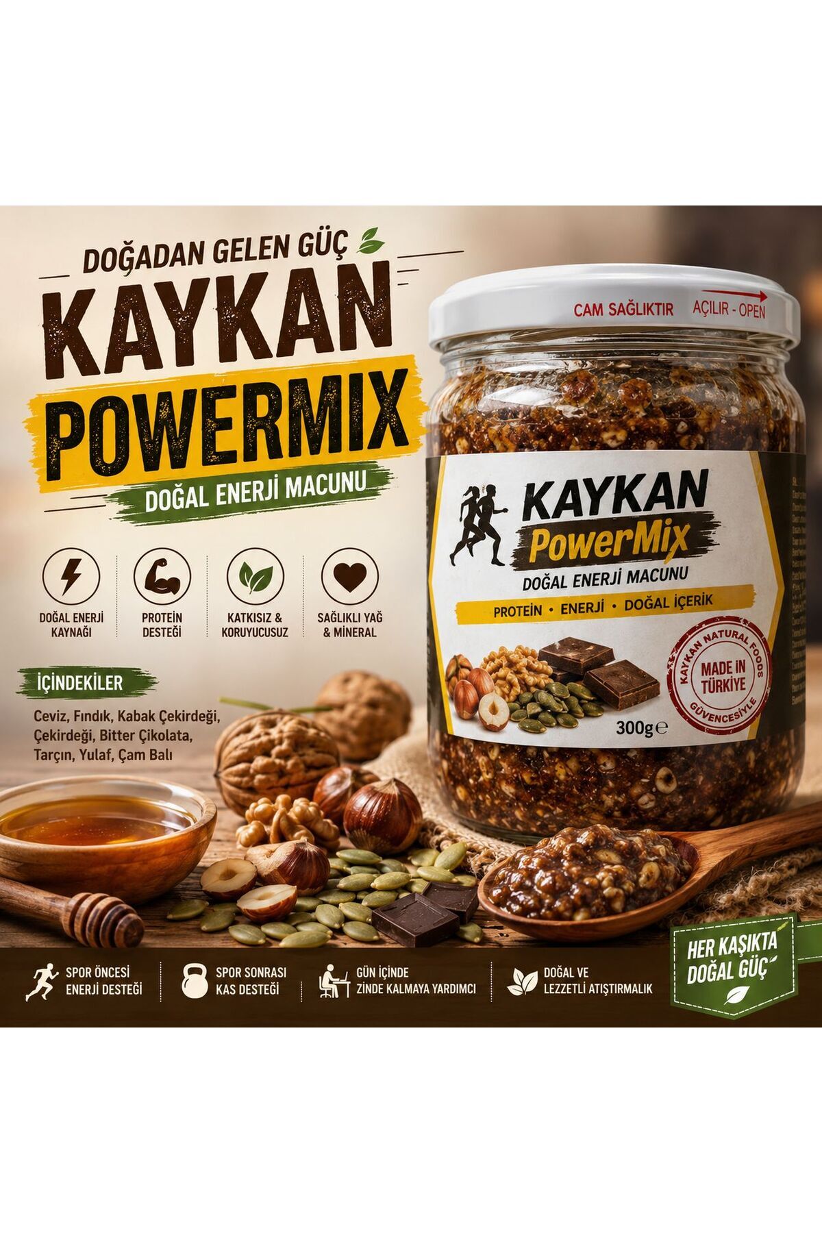 kaykan POWERMİX-DOĞAL ENERJİ MACUNU 300g - Fiyatı, Yorumları