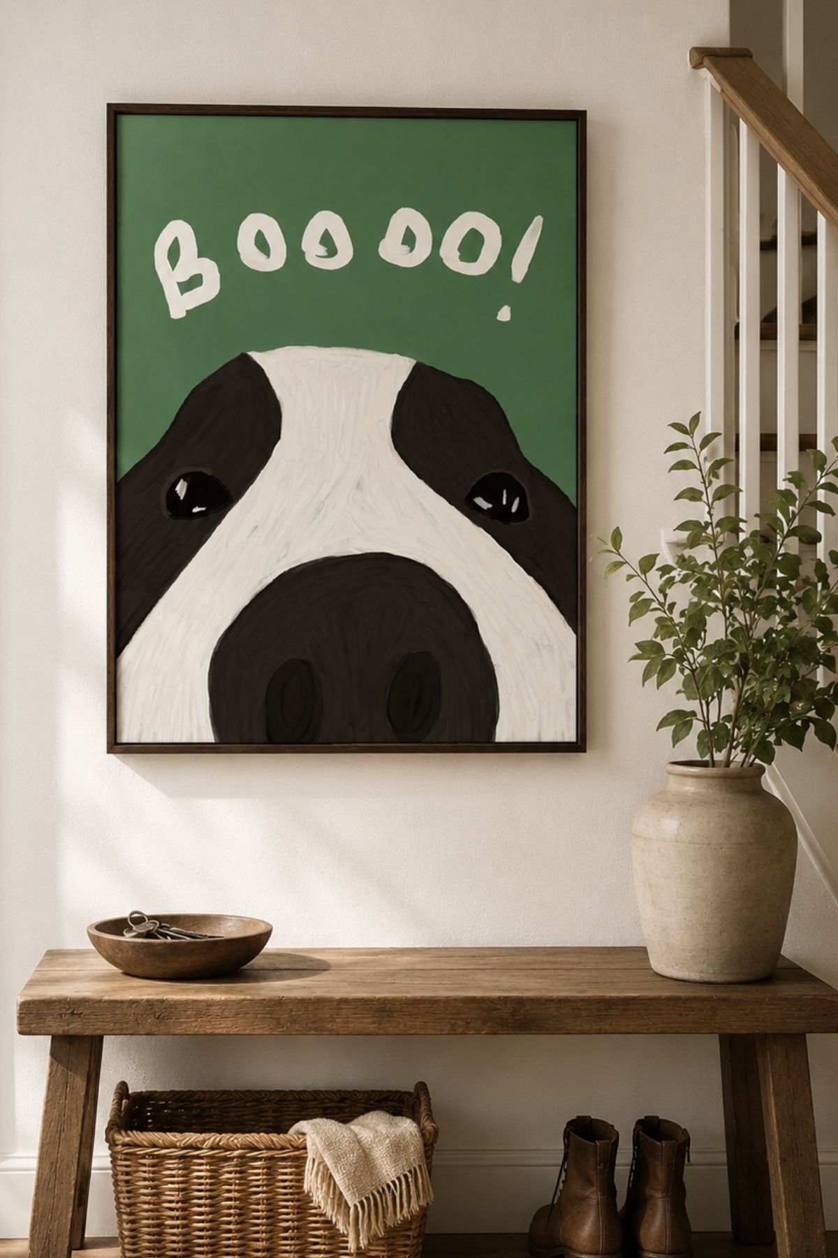 Sevimli Köpek Poster Mizahi Modern Duvar Dekoru Çerçevesiz