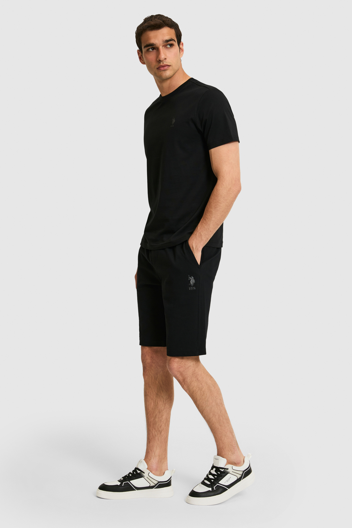 U.S. Polo Assn. Erkek Siyah Örme Şort 50322604-VR046 görsel 3