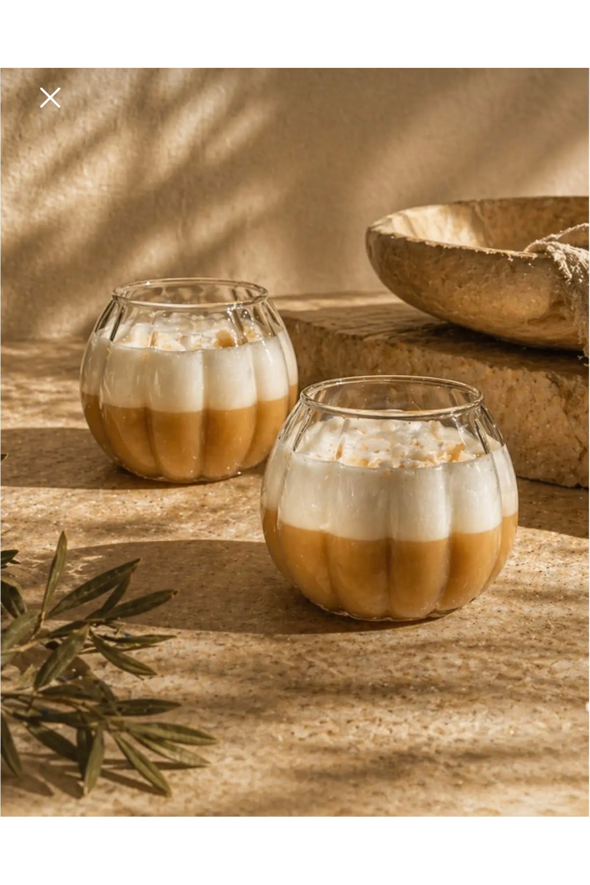 2 Pieces Heat Resistant Pumpkin Design Glass Cup and Bowl Coffee Serving Set 300 ML