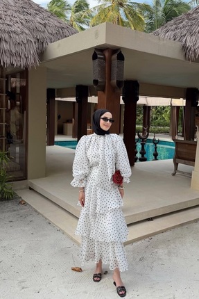 kyline Puantiye Baskılı Pearl Etek Takım
