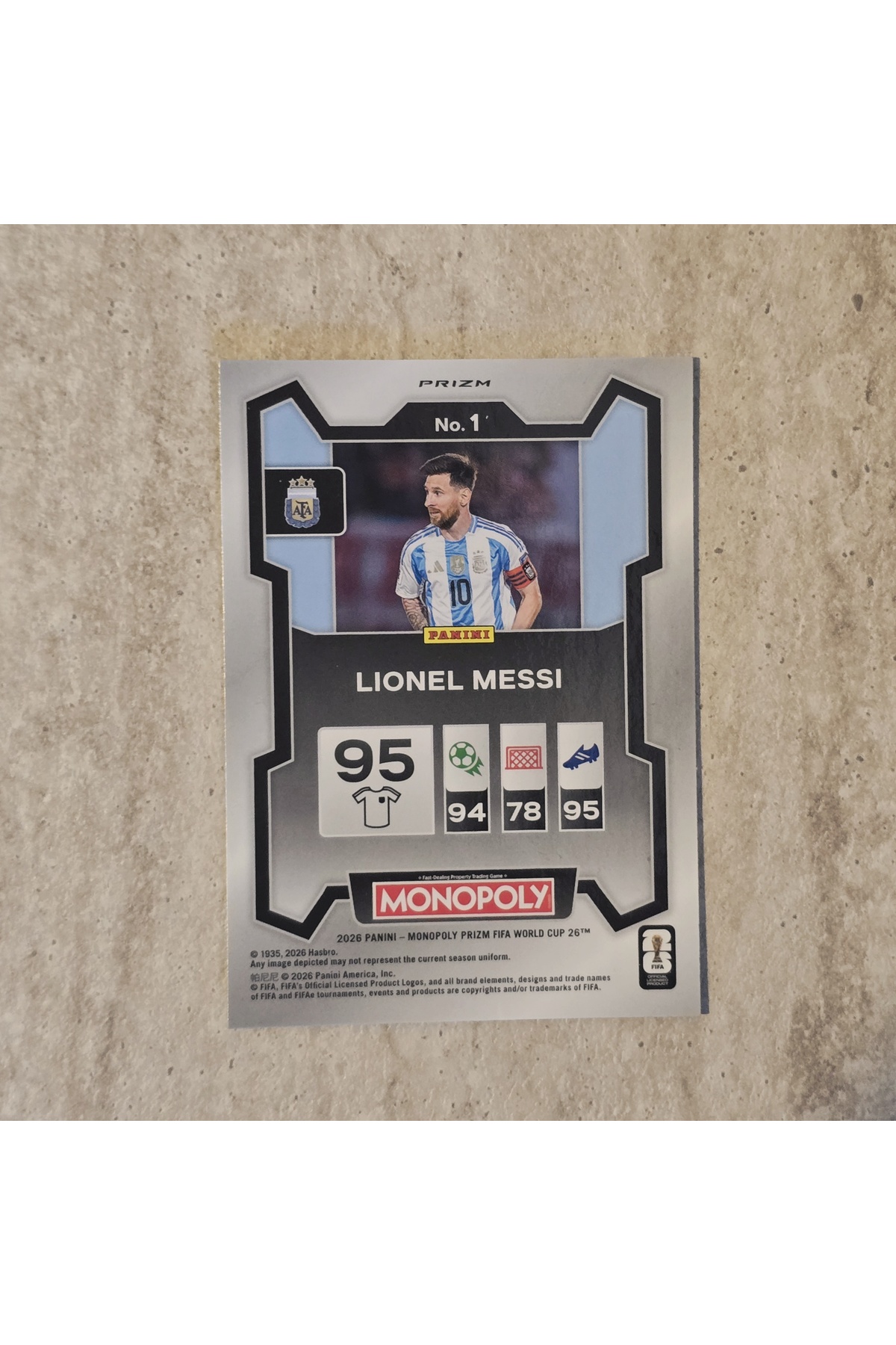 Panini Prizm Monopoly Lionel Messi No.1 Green Wave Oyun Kartı