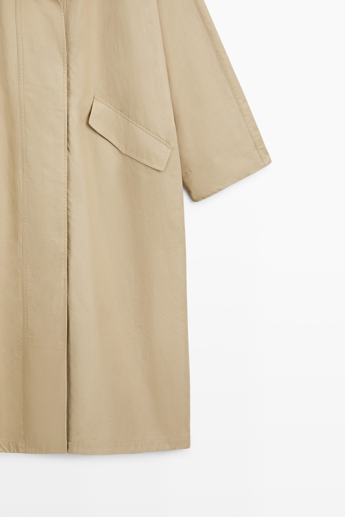 Massimo Dutti %100 pamuk dik yaka trençkot görsel 7
