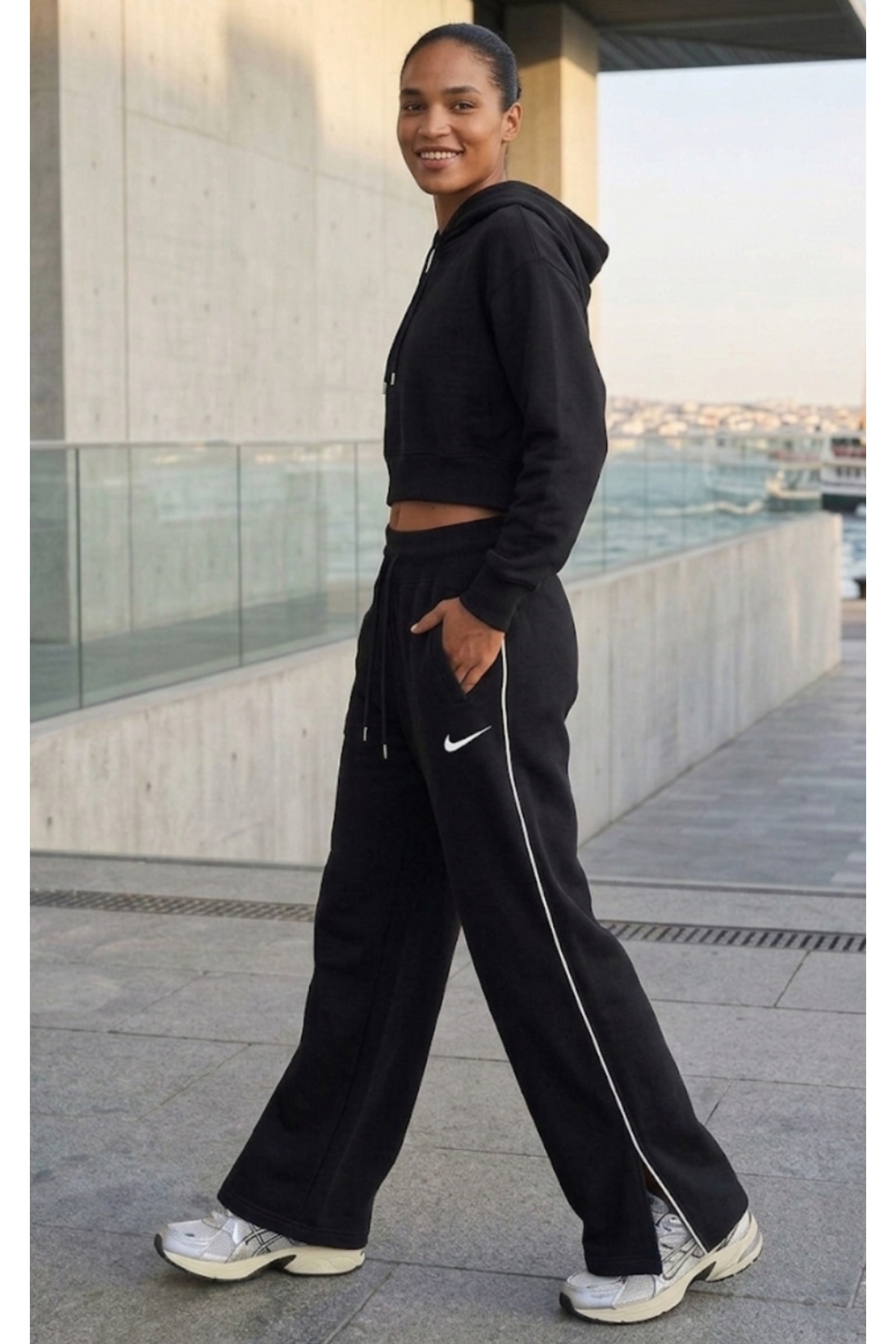 Nike Phoenix Fleece Pant Kadın siyah Eşofman Alt ASLAN SPORT