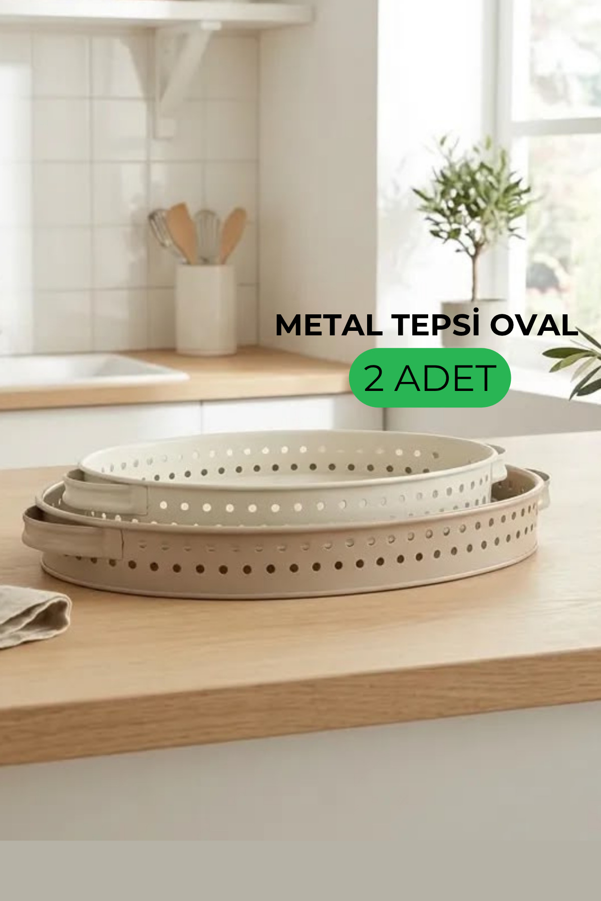 hemlife Metal Oval Presentation Tray Set, Soft Colors, Modern Tea and Coffee ...