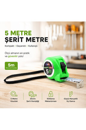 Go İthalat 12 ADET MEASURING TAPE 5MTX25MM ŞERİT METRE (5343)