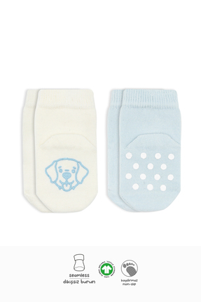 Store %100 Organik Bebek & Çocuk 2li Kaymaz Soket Pamuklu Yumuşak Antialerjik