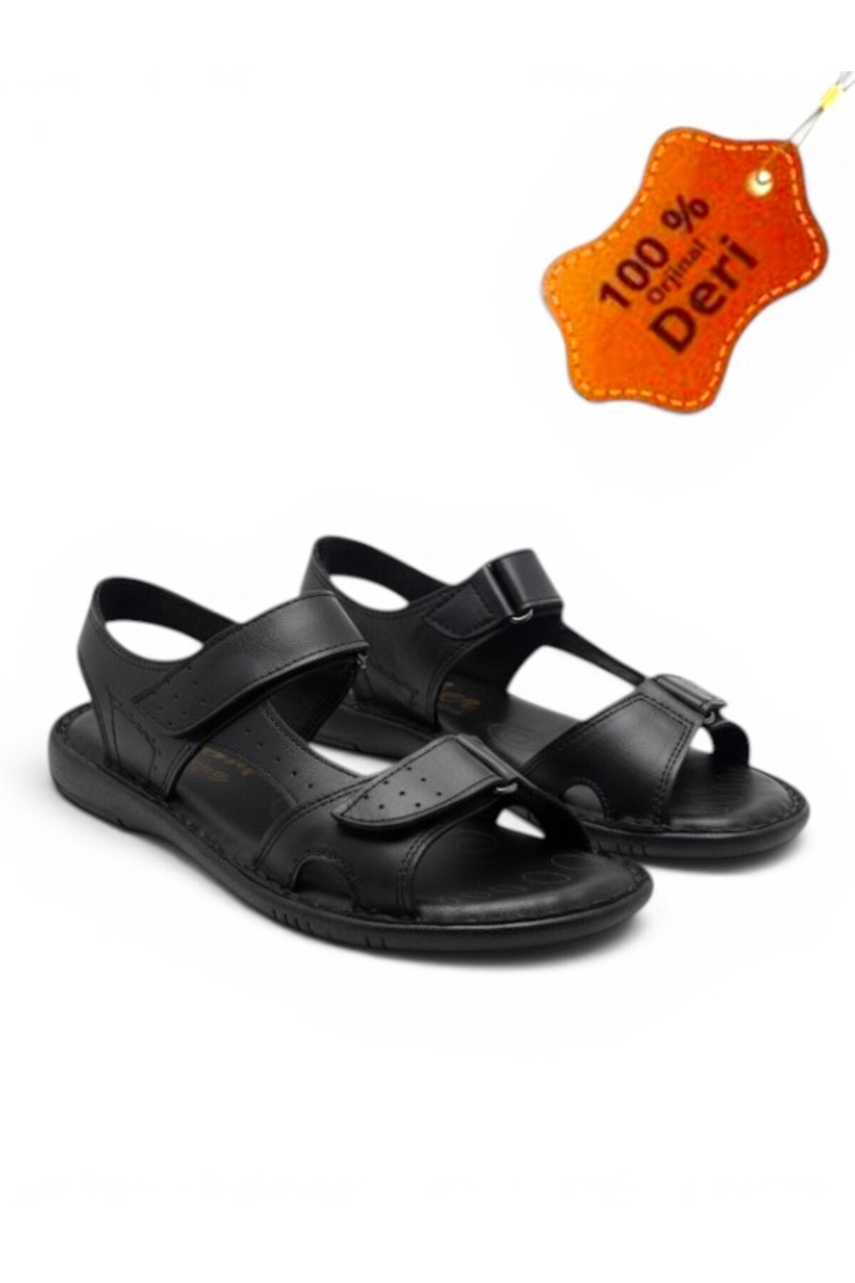 MAGIC SHOES Hakiki Deri Ortopedik Erkek Sandalet görsel 3