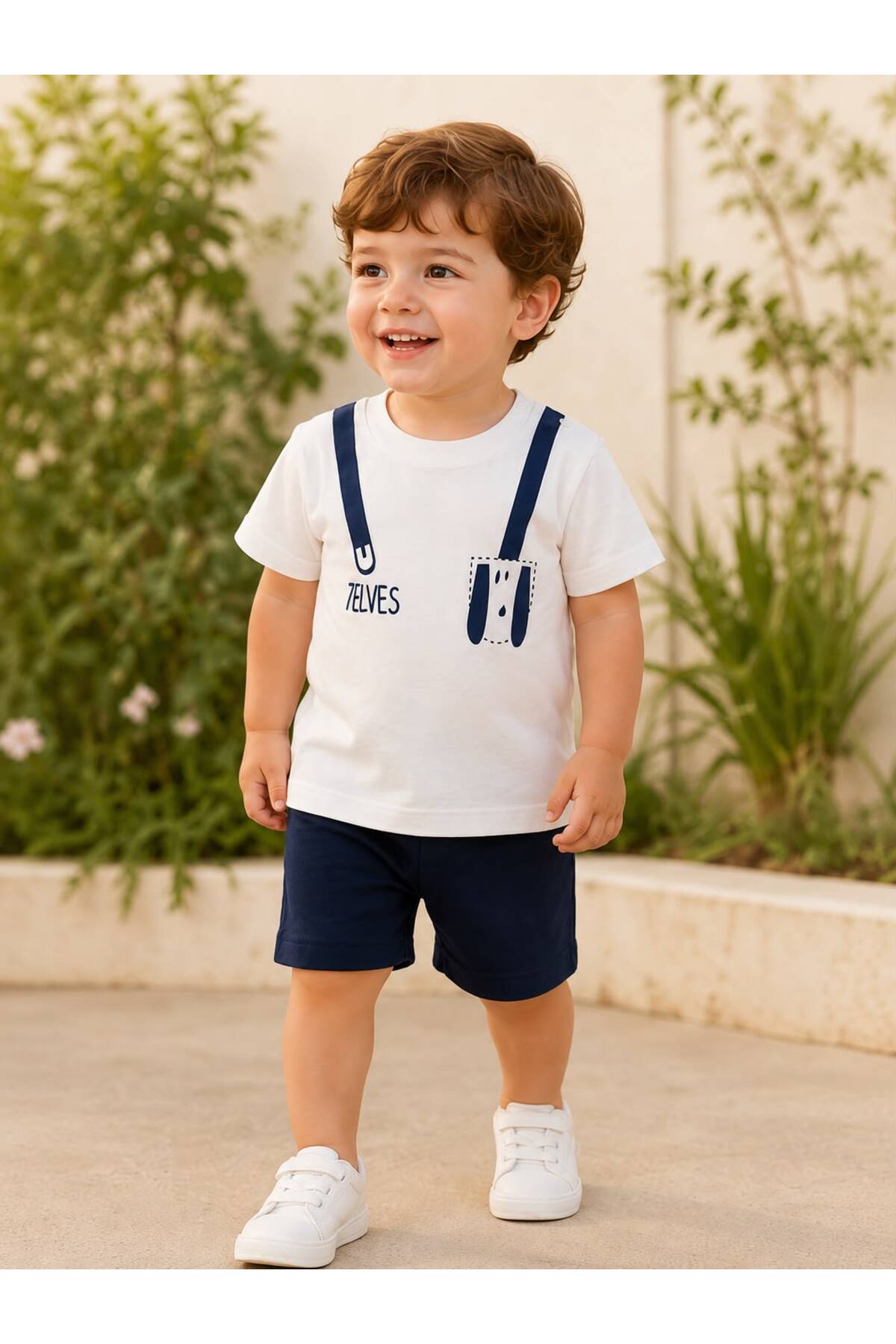 Summer Baby Boy Set Hanger Printed Shorts Set 0-24 Months