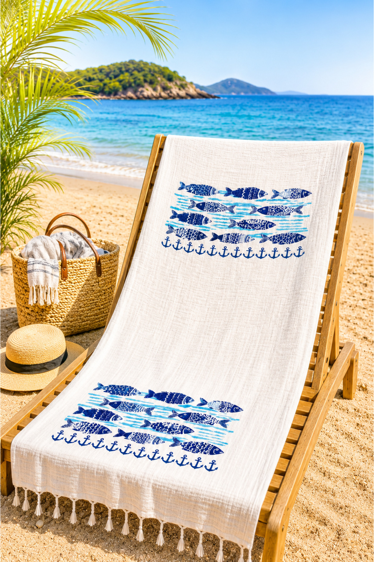 Formeya Muslin pamučni peštemal peškir za plažu, lagan i brzo sušeći peštemal...