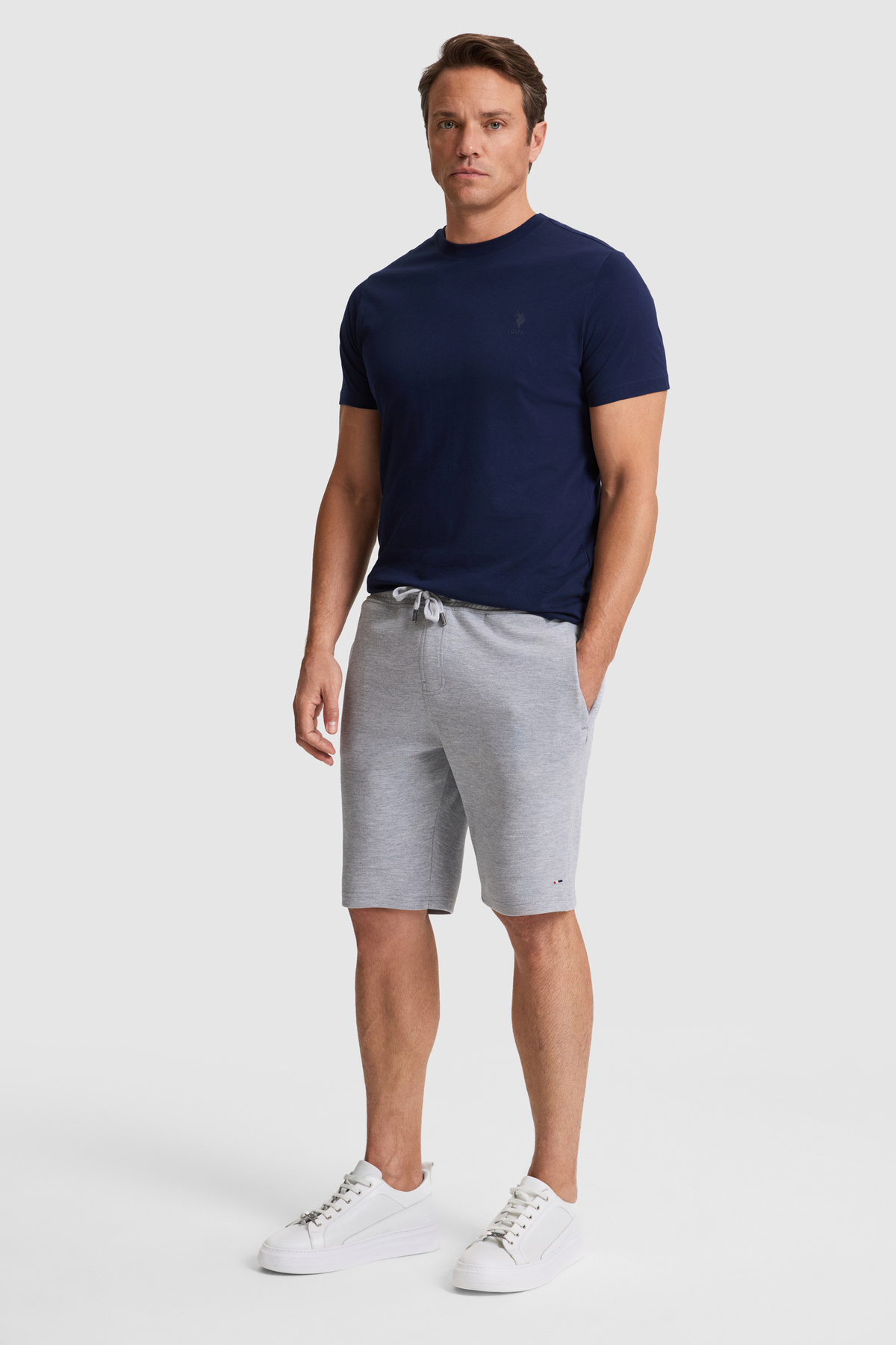 U.S. Polo Assn. Erkek Gri Melanj Örme Şort 50322606-VR086