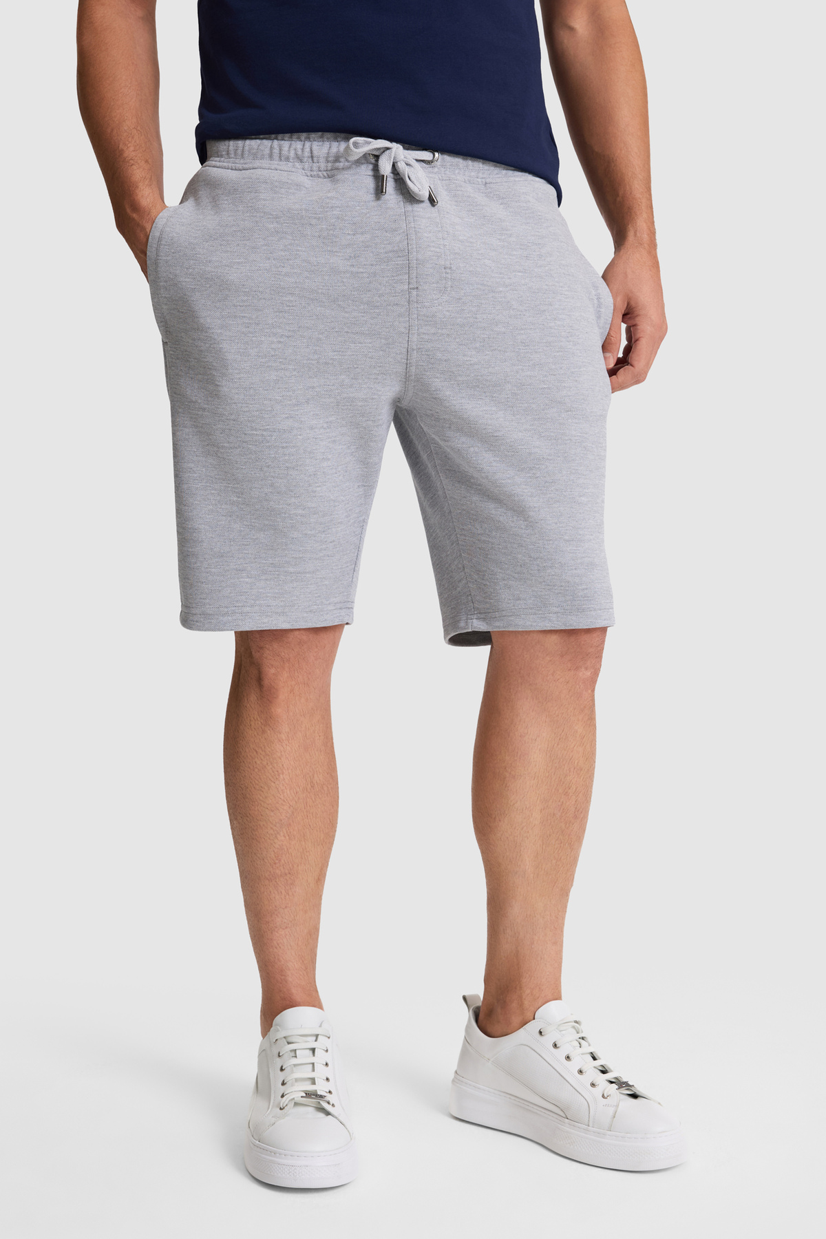 U.S. Polo Assn. Erkek Gri Melanj Örme Şort 50322606-VR086 görsel 2