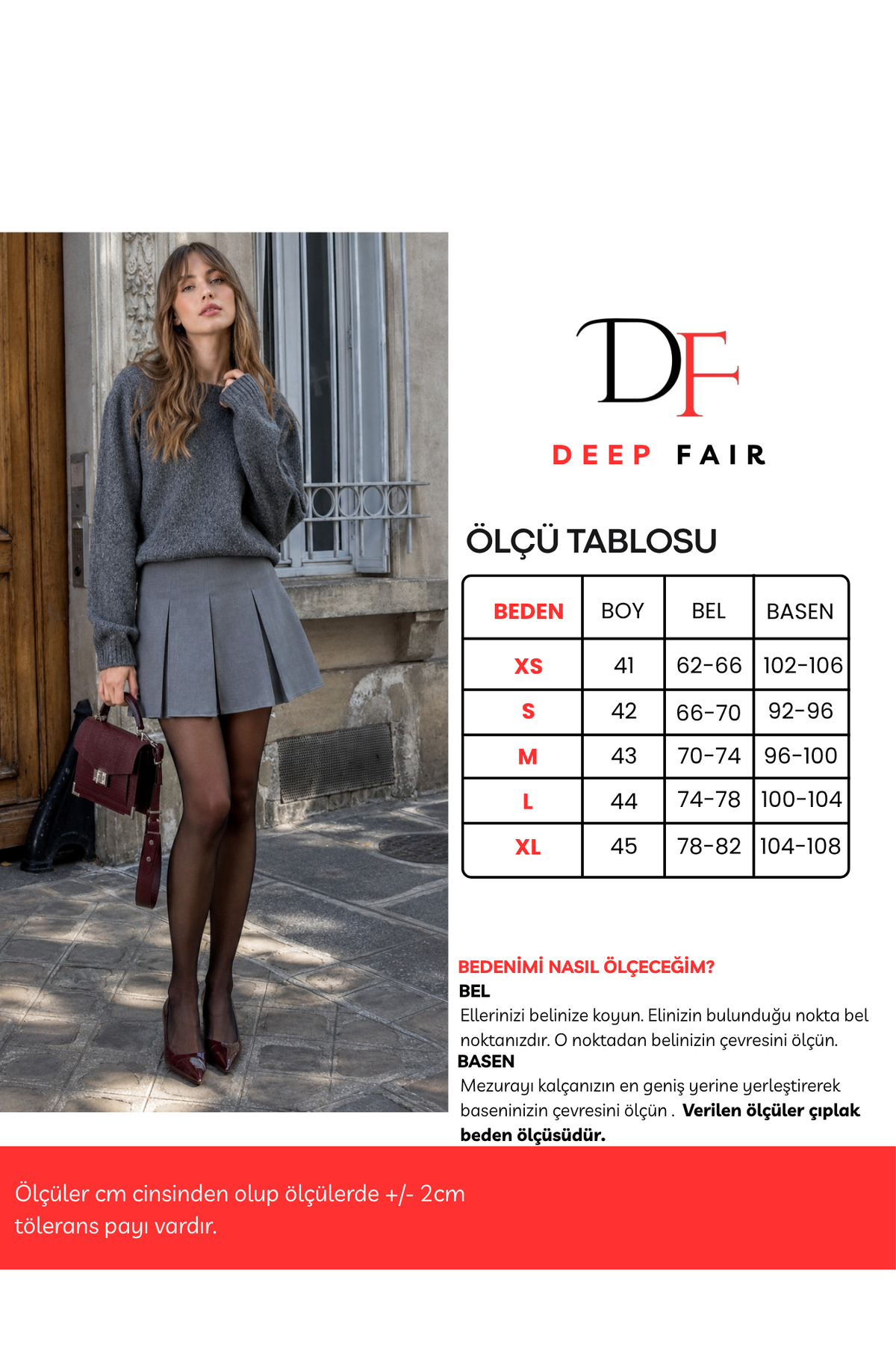 DEEP FAIR Kadın Yüksek Bel Pileli Dokuma Mini Etek CM26ET07850 görsel 7